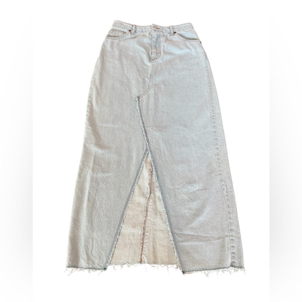 Topshop Women's Size 6 High Rise Denim Madi‎ Skirt Light Wash